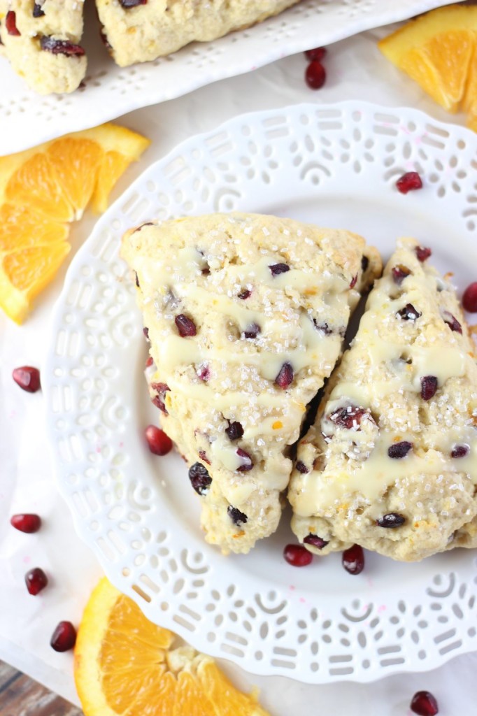 cranberry orange scones with orange glaze 13