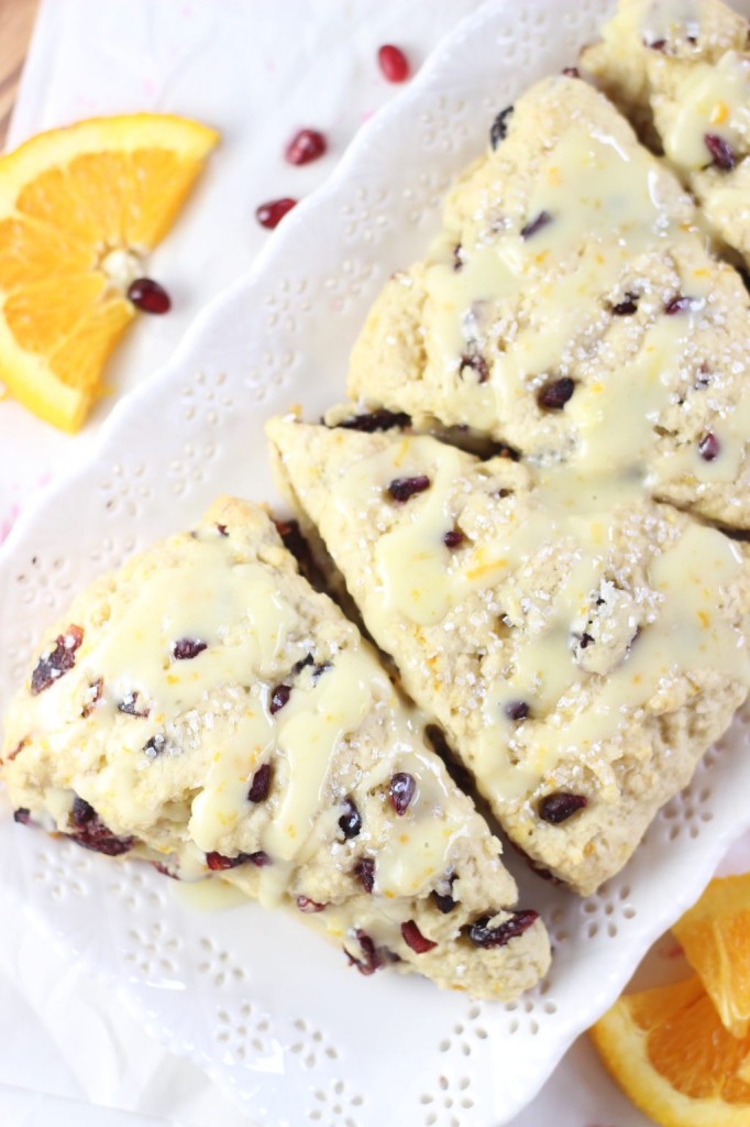 cranberry orange scones with orange glaze 22