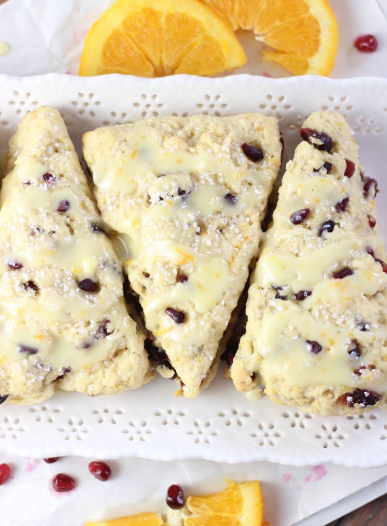 cranberry orange scones with orange glaze 25