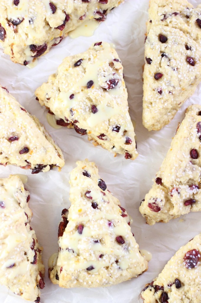 cranberry orange scones with orange glaze 6