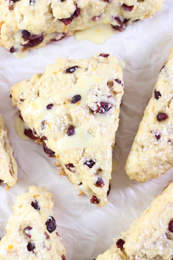 cranberry orange scones with orange glaze 7