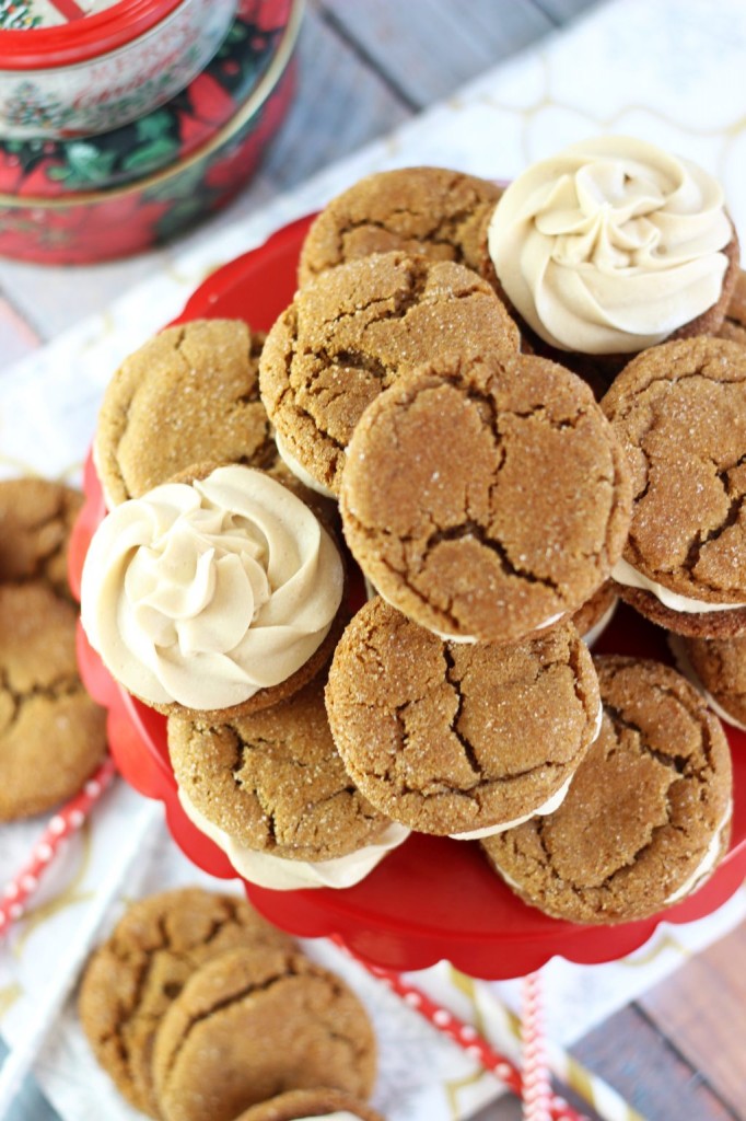 ginger cookie sandwiches with caramel buttercream 12