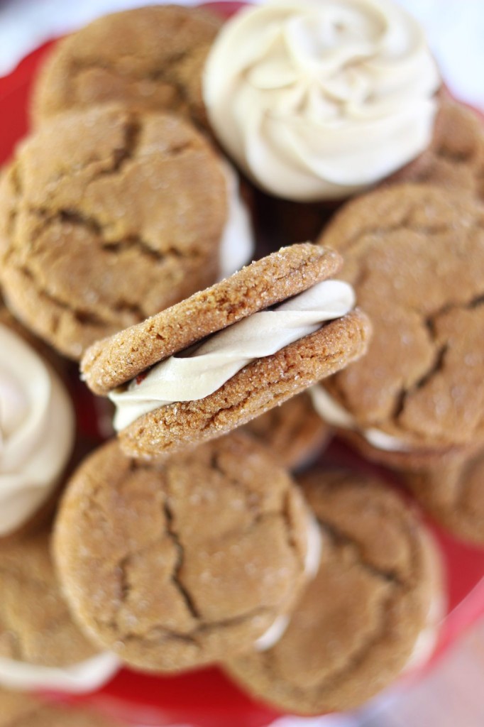 ginger cookie sandwiches with caramel buttercream 13
