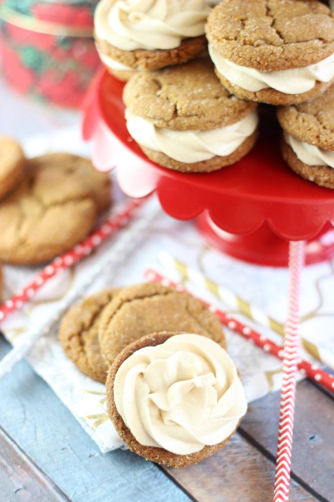 ginger cookie sandwiches with caramel buttercream 3