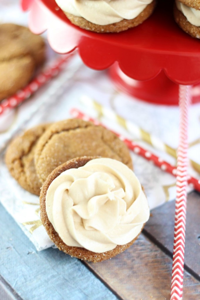 ginger cookie sandwiches with caramel buttercream 4