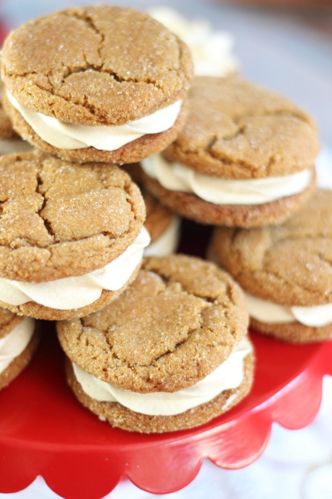 ginger cookie sandwiches with caramel buttercream 5