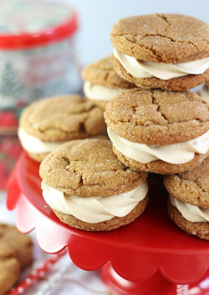ginger cookie sandwiches with caramel buttercream 9