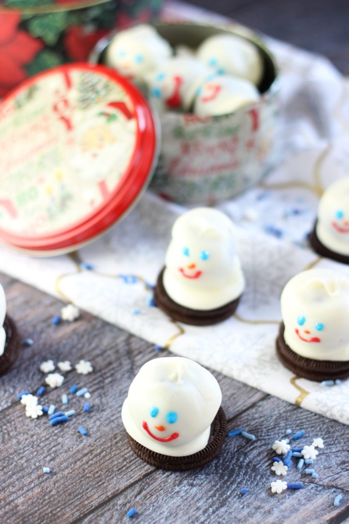 melting snowmen oreo cookie balls 3