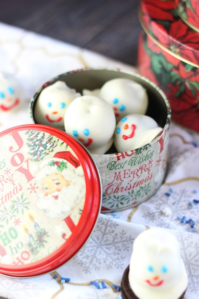 melting snowmen oreo cookie balls 6