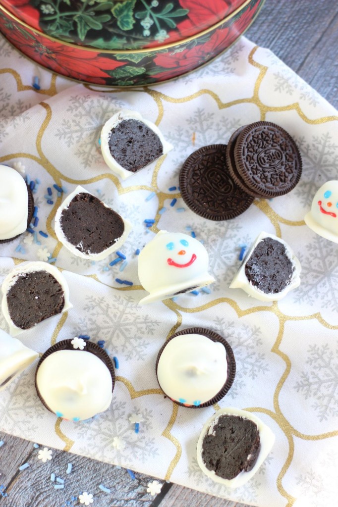 melting snowmen oreo cookie balls 7