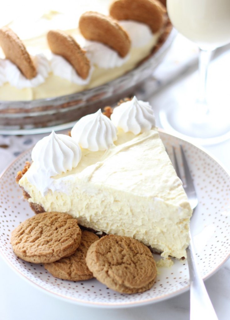 no bake eggnog cheesecake with gingersnap crust 16