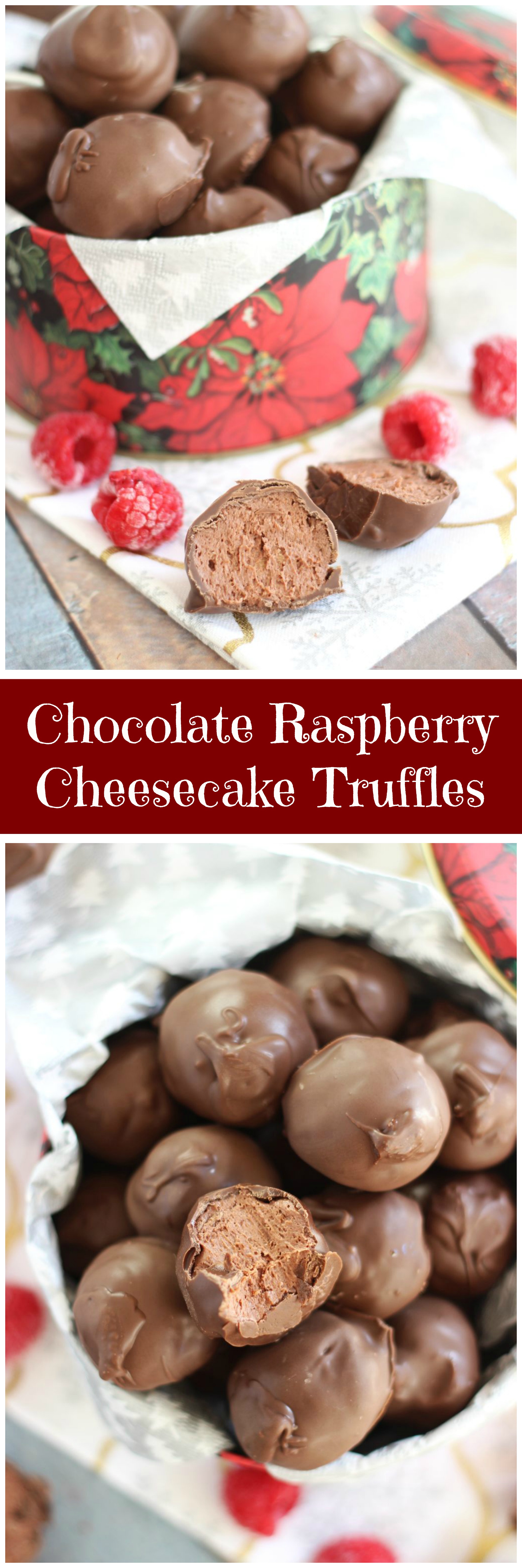 Chocolate Raspberry Cheesecake Truffles
