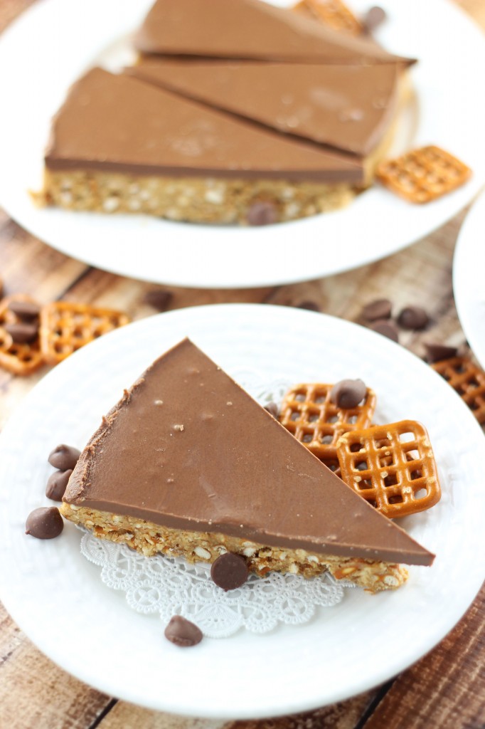 no bake chocolate peanut butter pretzel squares 2