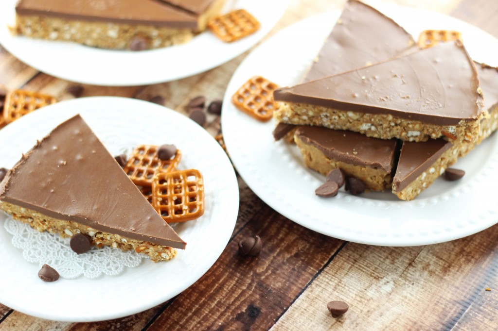 no bake chocolate peanut butter pretzel squares 3