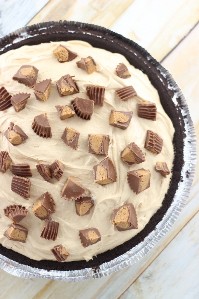 no bake peanut butter cup fudge pie 3