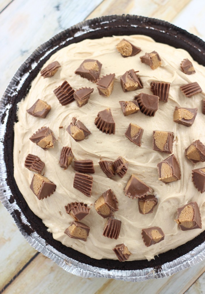 no bake peanut butter cup fudge pie 4