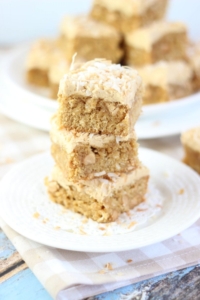 peanut butter coconut blondies 13