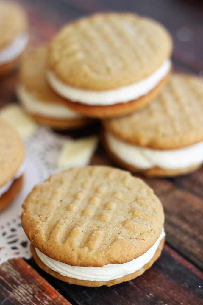 peanut butter sandwich cookies with white chocolate buttercream 5