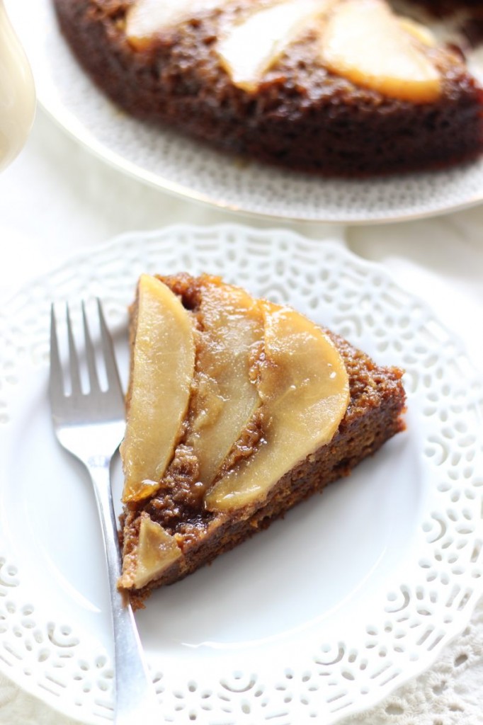 upside down pear gingerbread cake 11