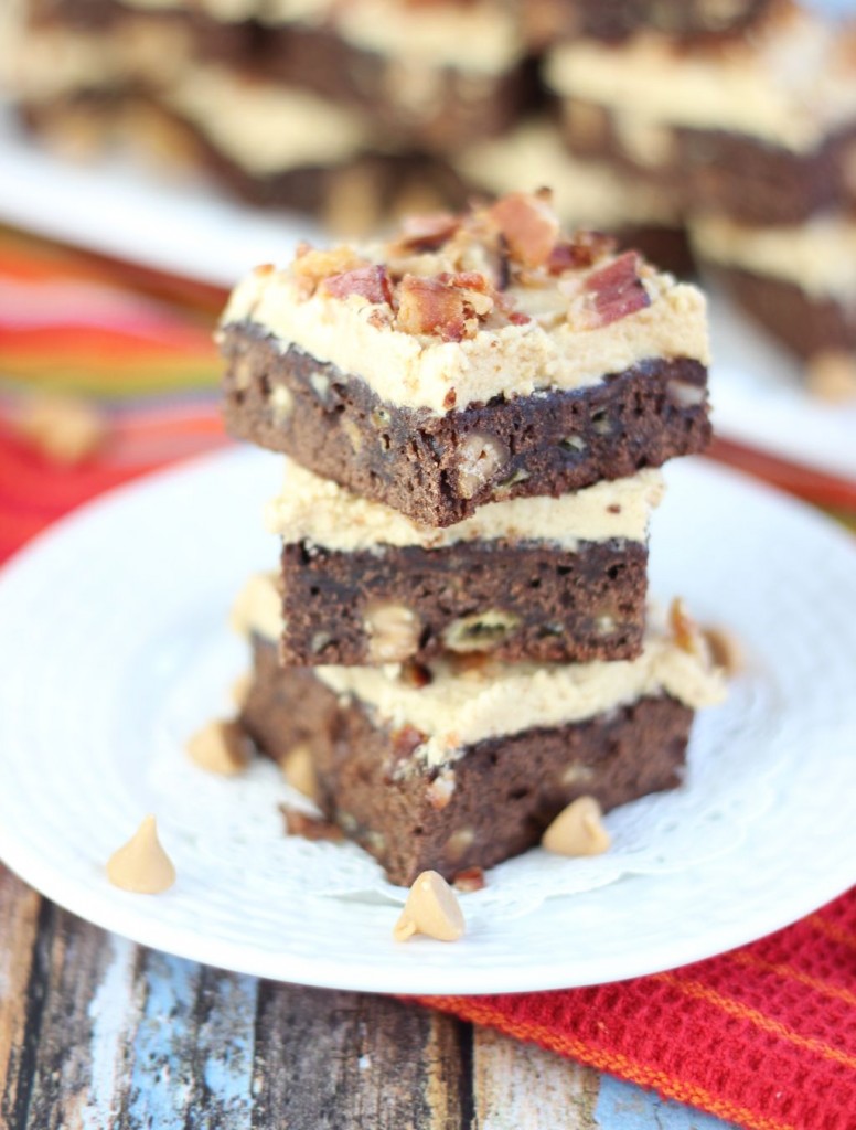 elvis brownies banana brownies with peanut butter frosting and bacon 1
