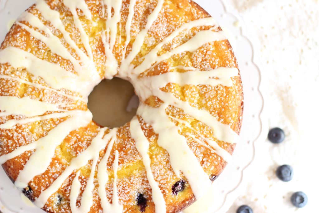 Blueberry Bundt Cake Recipe - with Lemon Powdered Sugar