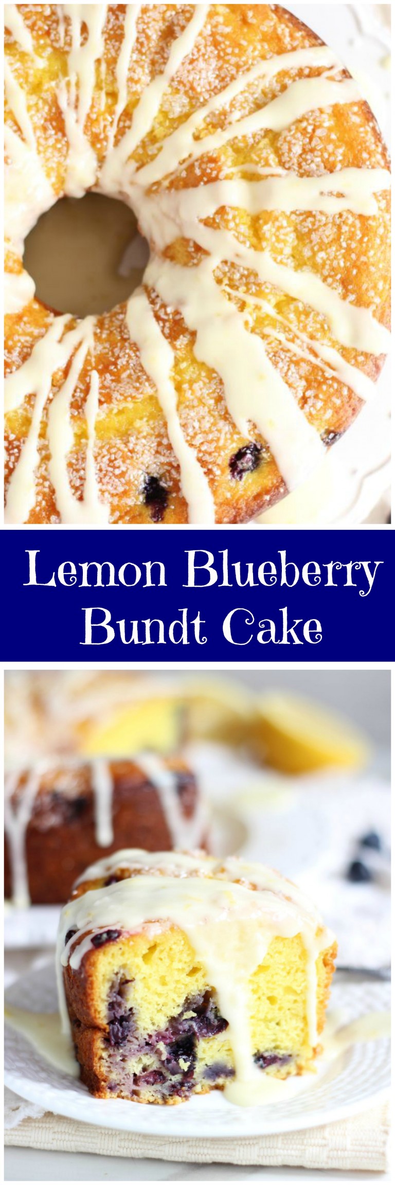 Lemon Blueberry Bundt Cake with Lemon Glaze - The Gold Lining Girl