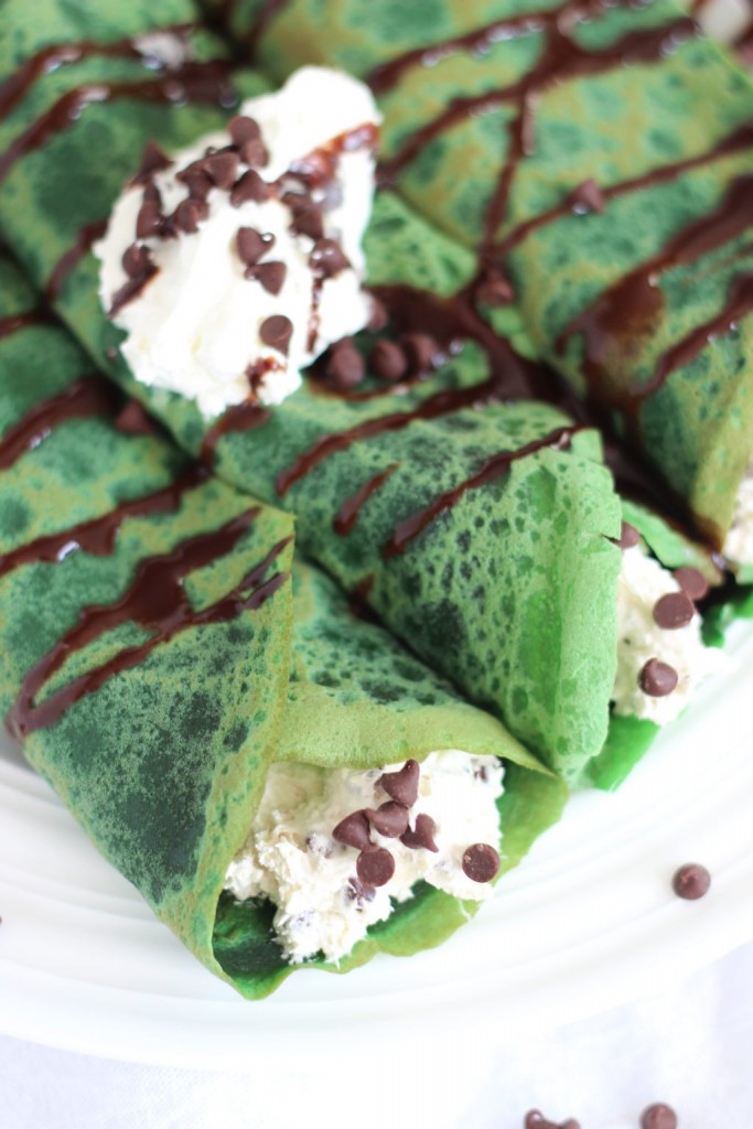 green velvet crepes with bailey's chocolate chip cheesecake filling 17