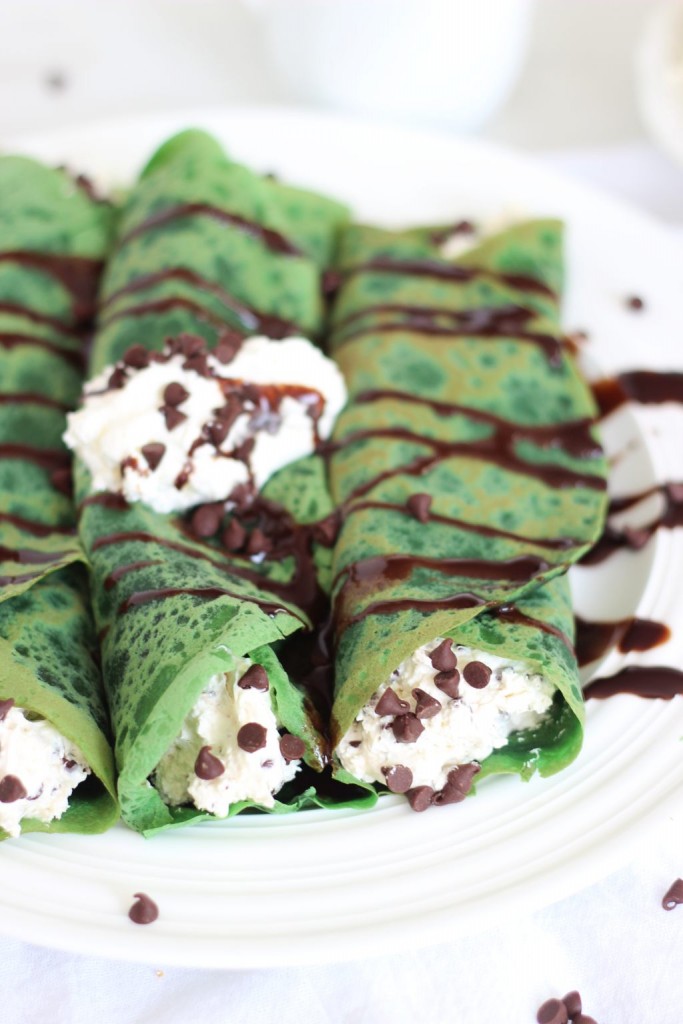 green velvet crepes with bailey's chocolate chip cheesecake filling 18