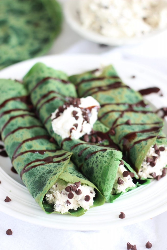 green velvet crepes with bailey's chocolate chip cheesecake filling 9