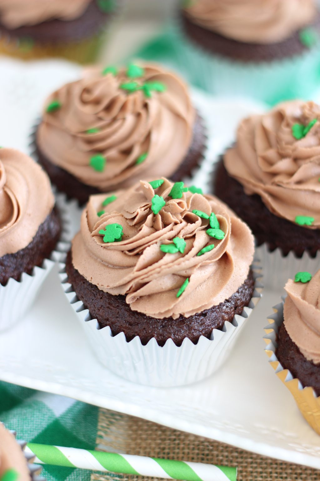Guinness Chocolate Truffle Cupcakes with Bailey's Frosting