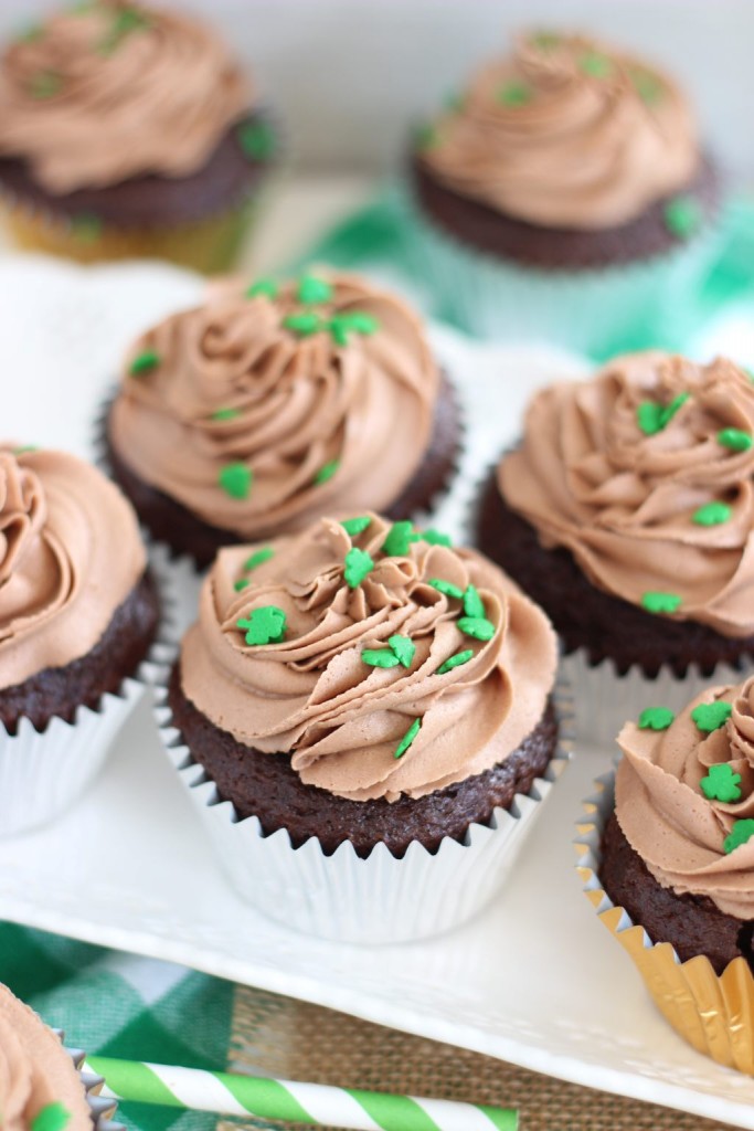 guinness chocolate truffle cupcakes with bailey's frosting 12