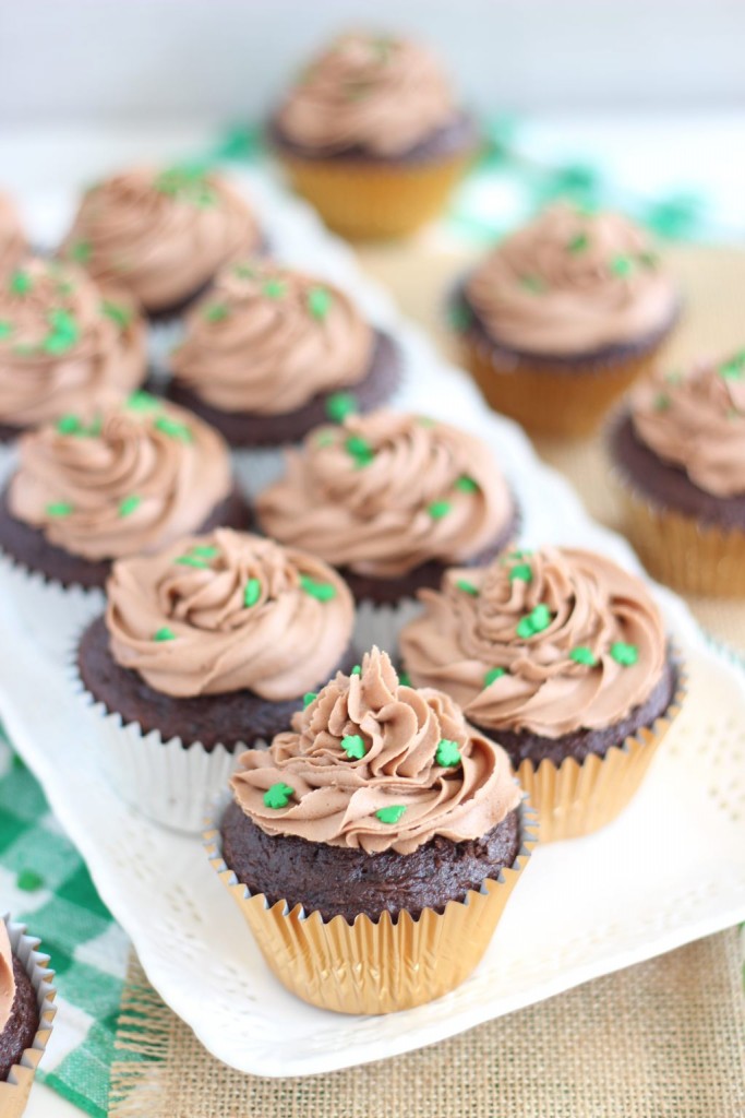 guinness chocolate truffle cupcakes with bailey's frosting 16