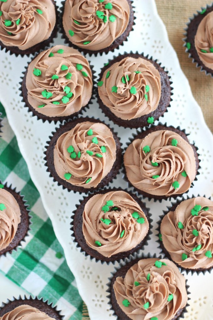 guinness chocolate truffle cupcakes with bailey's frosting 18