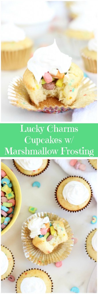 lucky charms cupcakes with marshmallow frosting pin