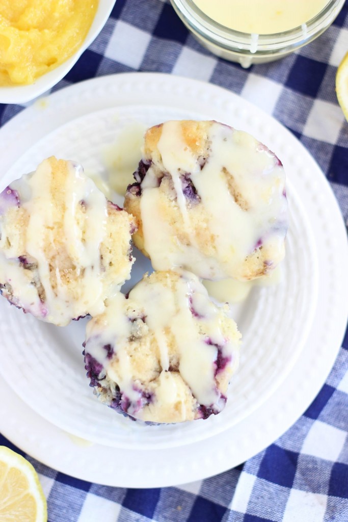 lemon blueberry cheesecake muffins with lemon glaze 16