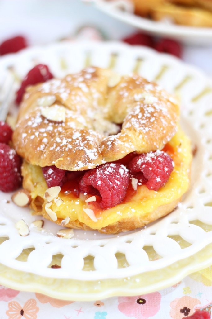 lemon raspberry almond croissant french toast 4