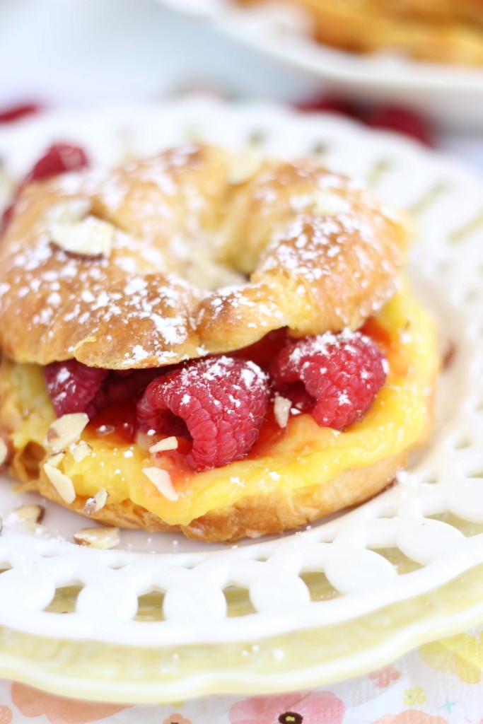 lemon raspberry almond croissant french toast 5