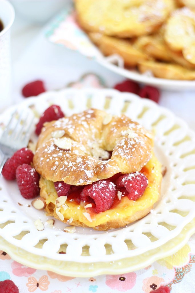 lemon raspberry almond croissant french toast 6