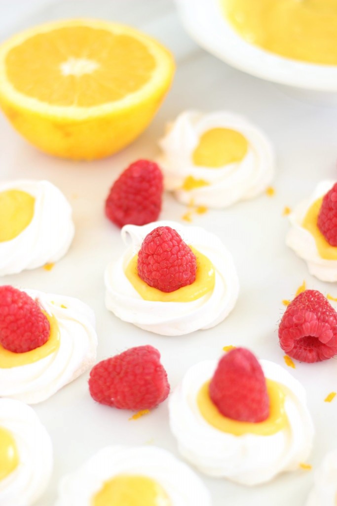 meringue nests with orange curd and raspberries 11