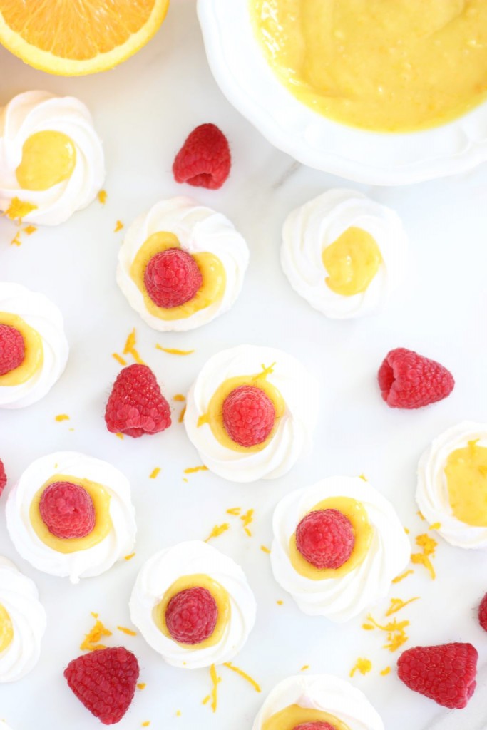 meringue nests with orange curd and raspberries 15