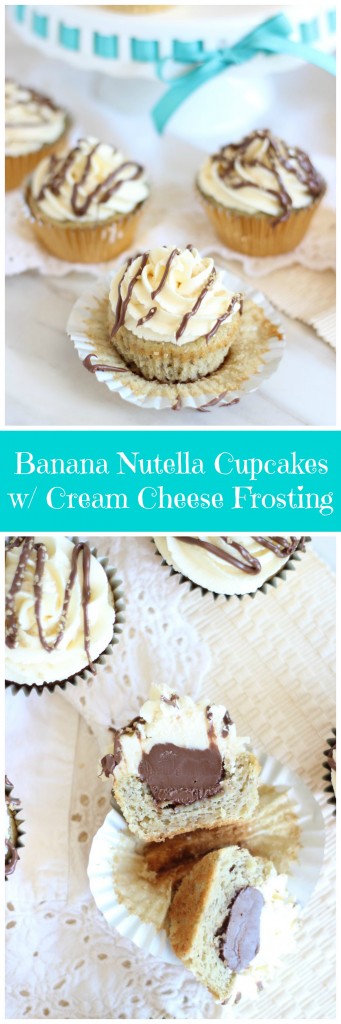 Nutella-Filled Banana Cupcakes with Cream Cheese Frosting (15)