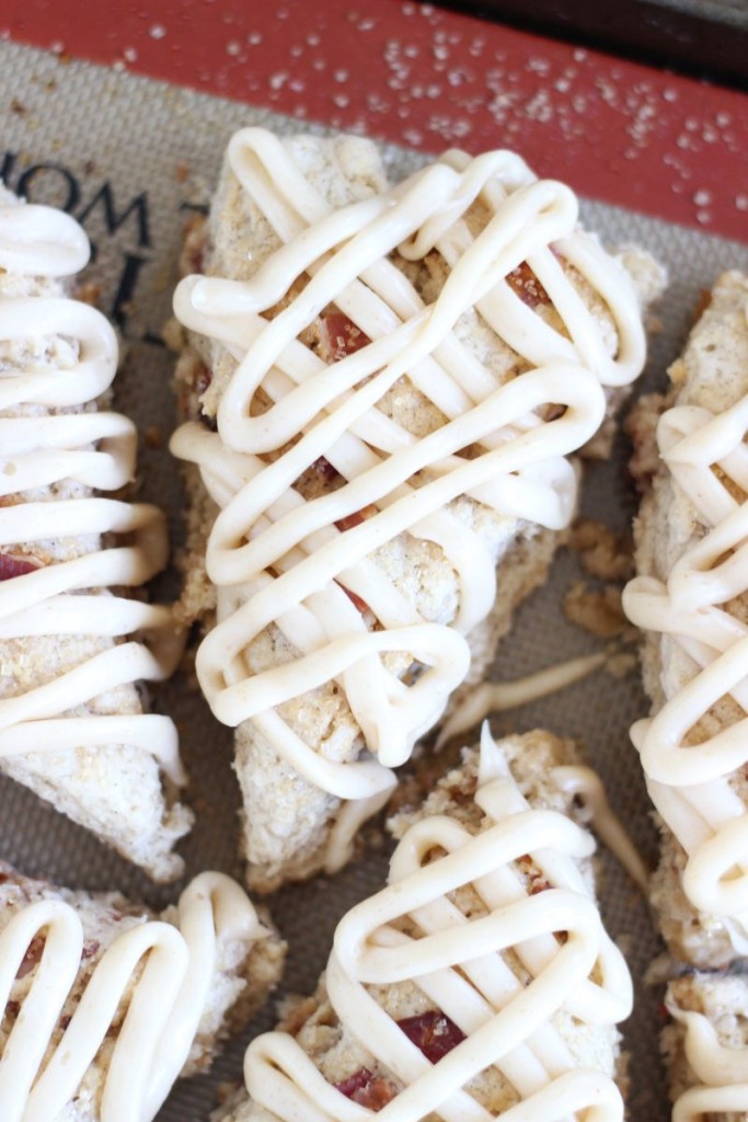 brown sugar maple bacon scones with maple brown butter glaze 14