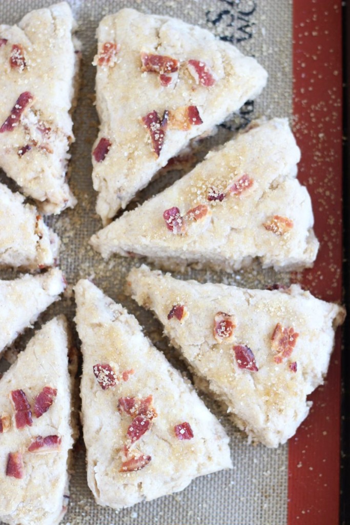 brown sugar maple bacon scones with maple brown butter glaze 3