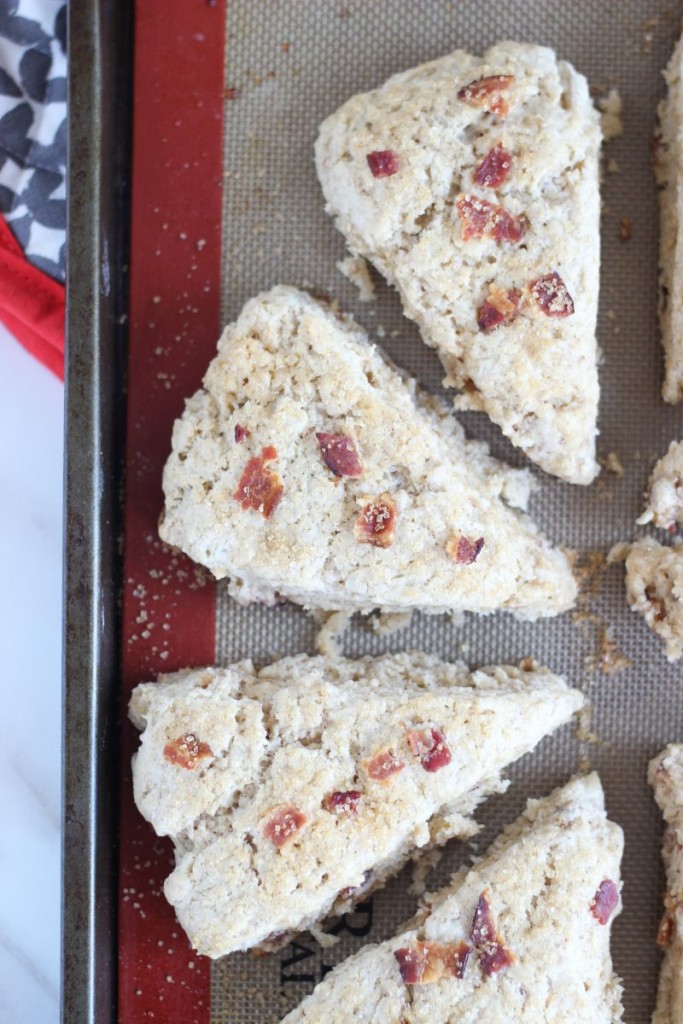 brown sugar maple bacon scones with maple brown butter glaze 5
