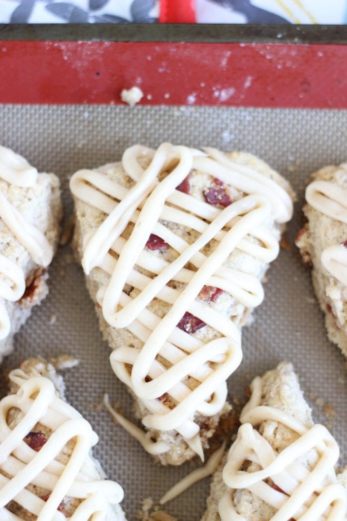 brown sugar maple bacon scones with maple brown butter glaze 9