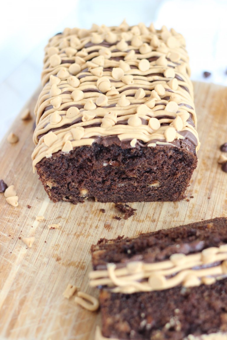 Chocolate Peanut Butter Cup Banana Bread