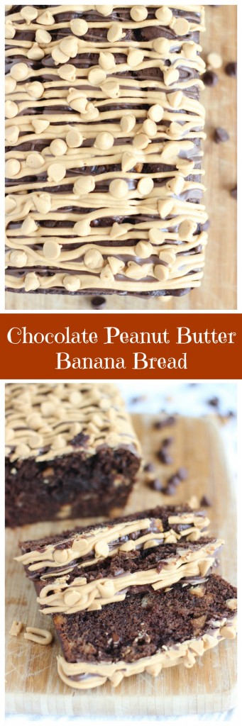 chocolate peanut butter cup banana bread pin