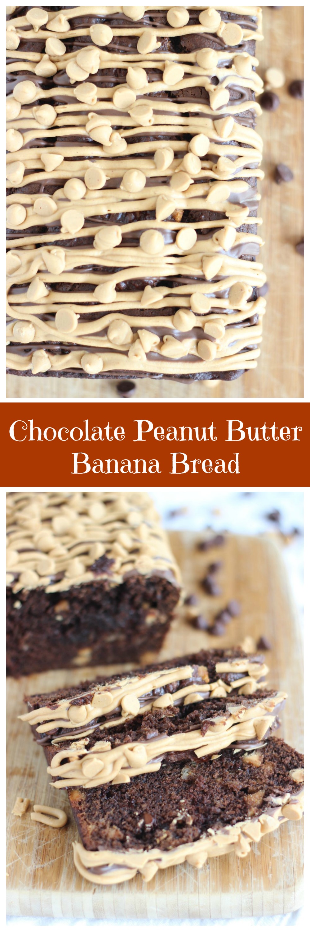 Chocolate Peanut Butter Cup Banana Bread