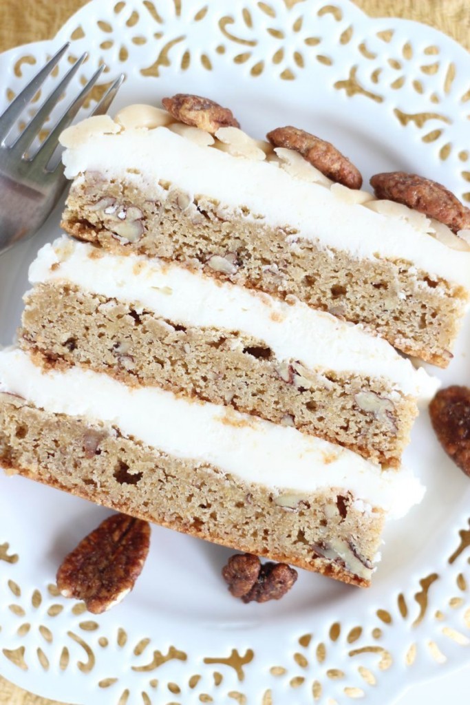 Maple Pecan Blondie Torte with Maple Cream Cheese Frosting