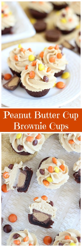 peanut butter cup brownie cups pin